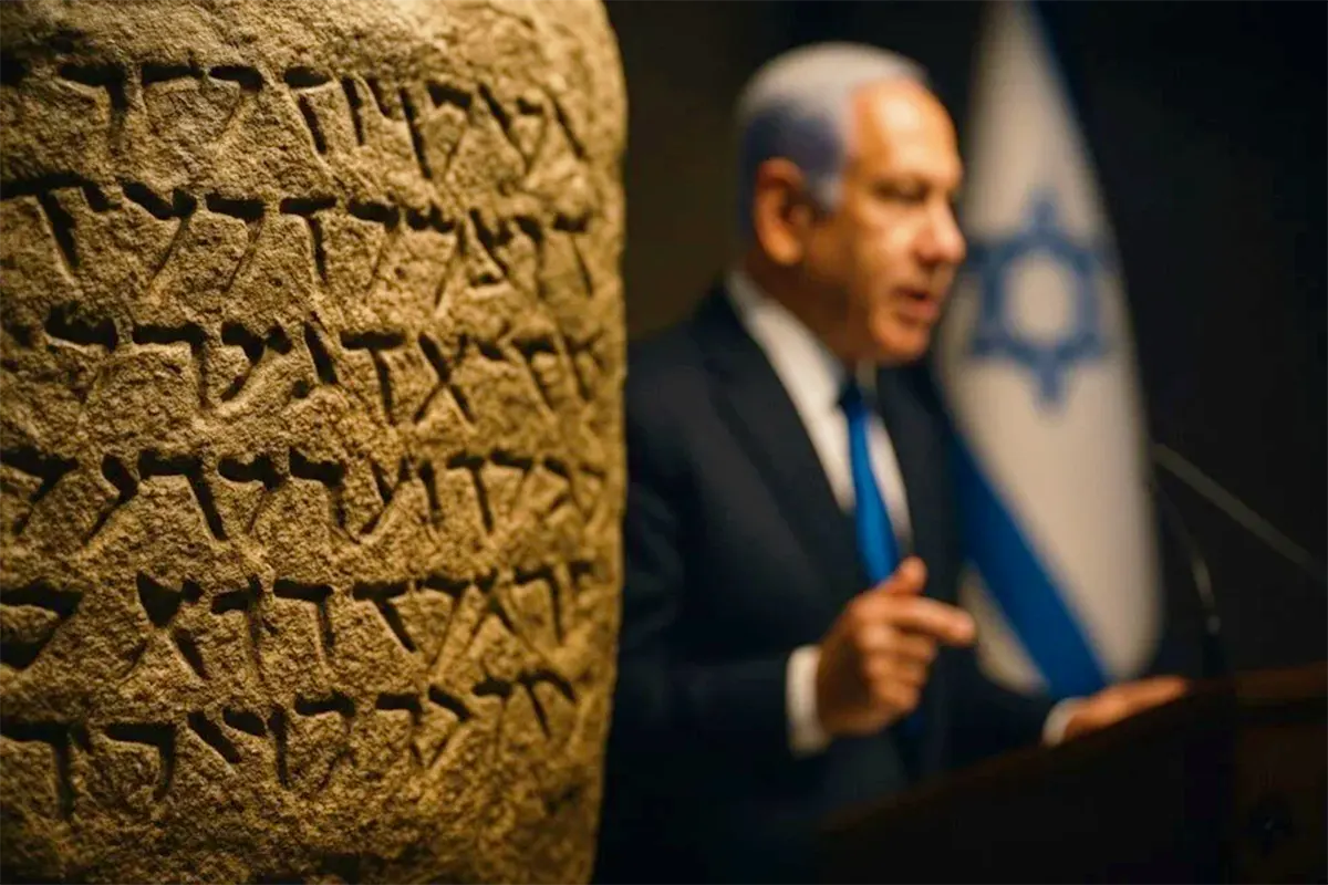 Netanyahu, Hebrew inscription