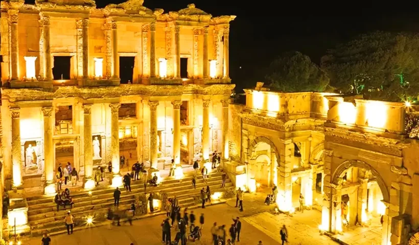 tourism, Ephesus at night