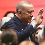Erdogan with a group of women