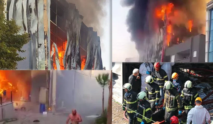 incendio en una fábrica de Turquía
