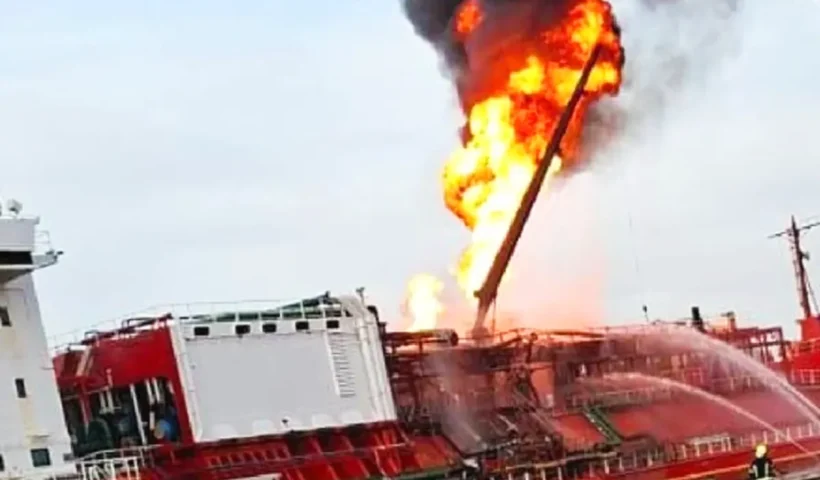 Turkish ship attacked in Ukraine