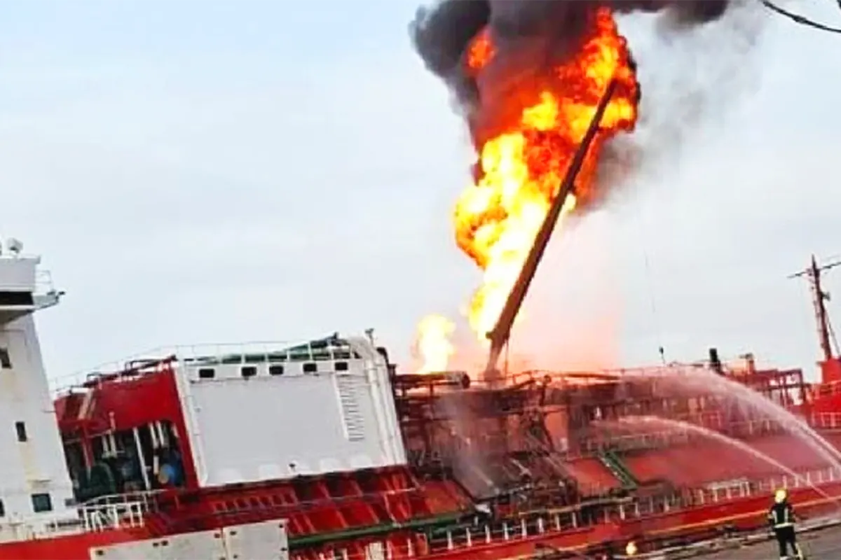 Turkish ship attacked in Ukraine
