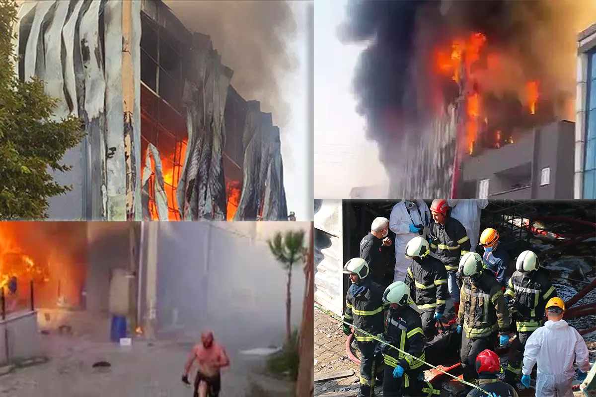 warehouse fire in Turkey
