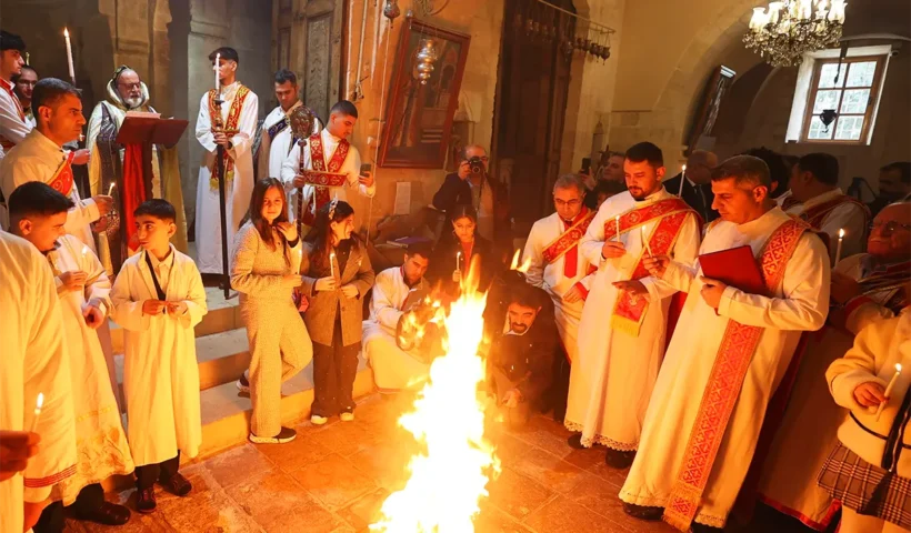 Christians celebrating Christmas in Mardin, Turkey
