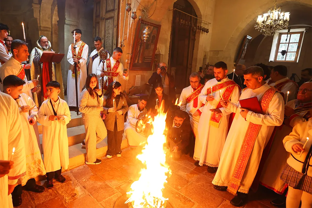 Christians celebrating Christmas in Mardin, Turkey