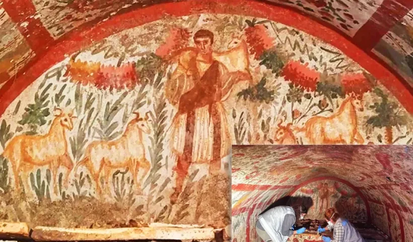 fresco del Buen Pastor (Jesús) en Nicea