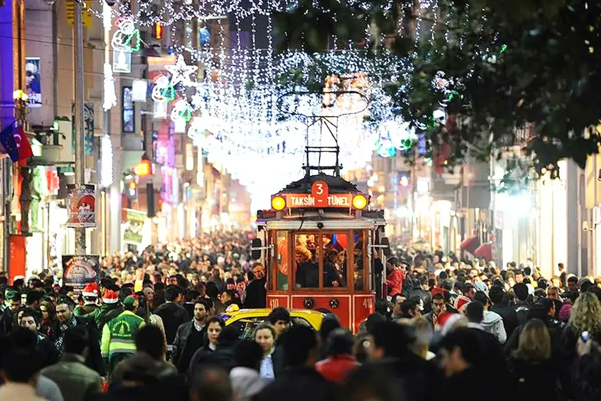 Istanbul, Istiklal Avenue during New Year's Eve