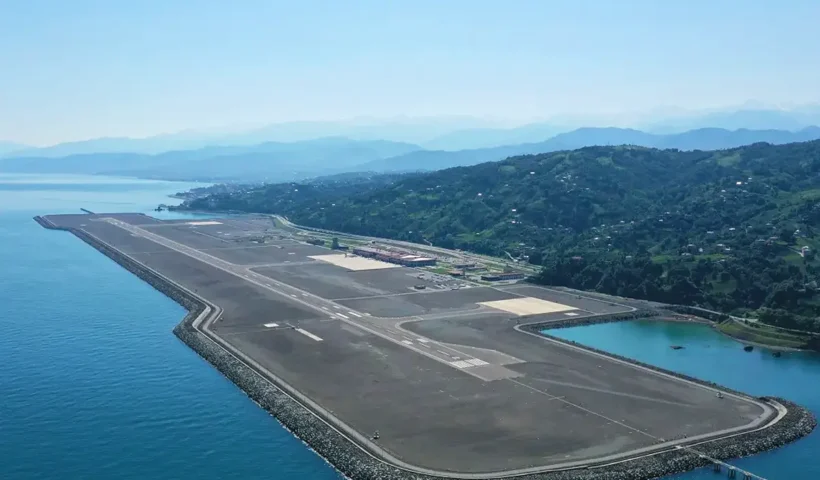 airport built over the sea on Turkey's Black Sea coast