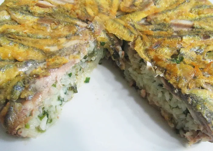Anchovies stuffed with rice