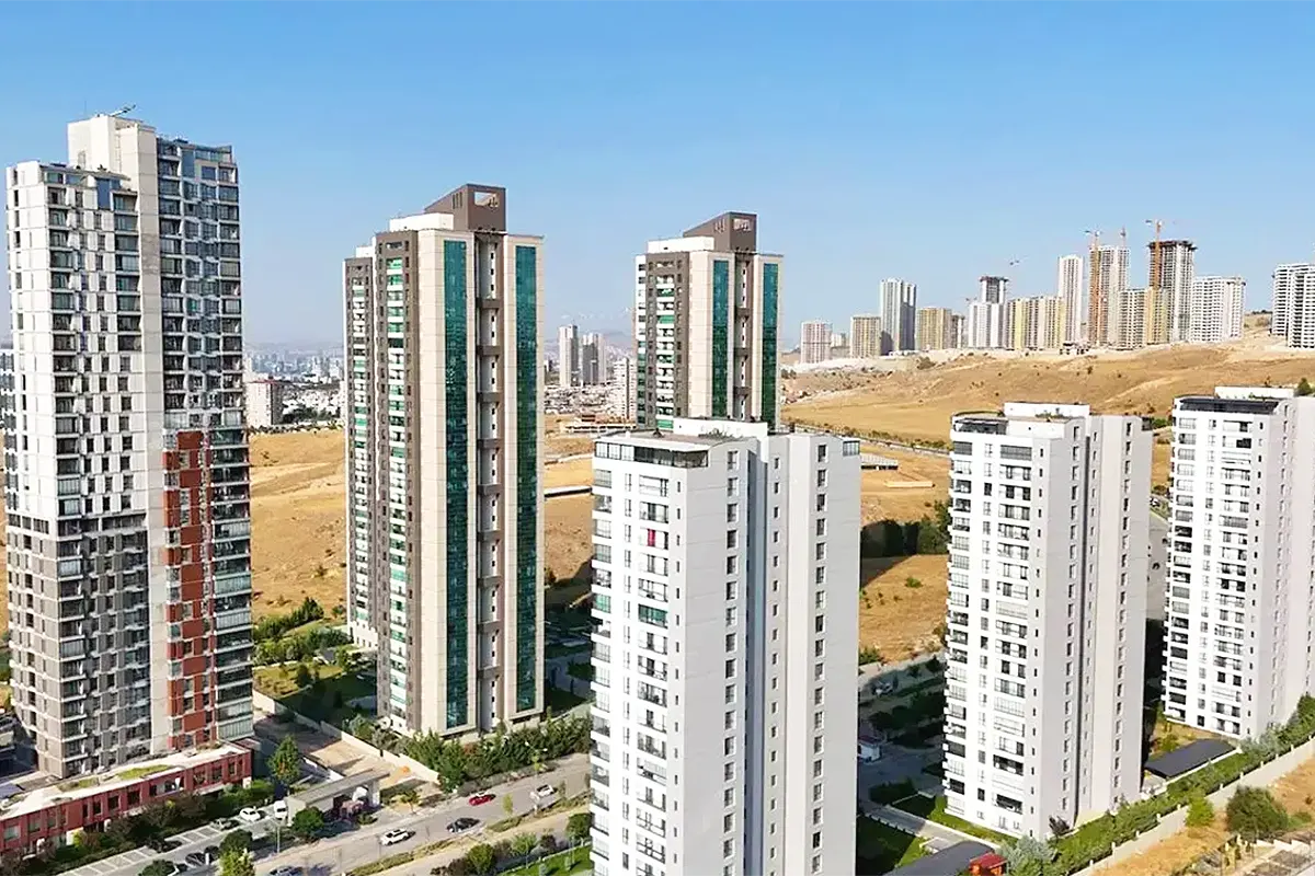 several housing blocks on the outskirts of Ankara