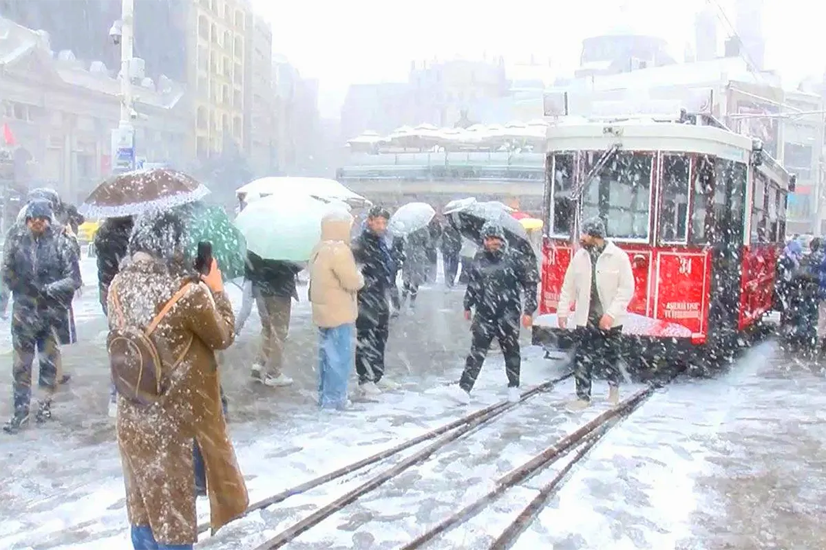 nevadas en Istiklal, Estambul