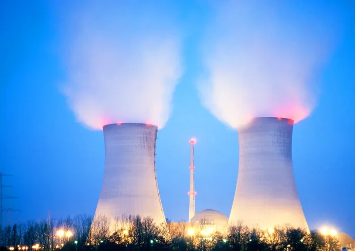 cooling towers of an operating nuclear power plant