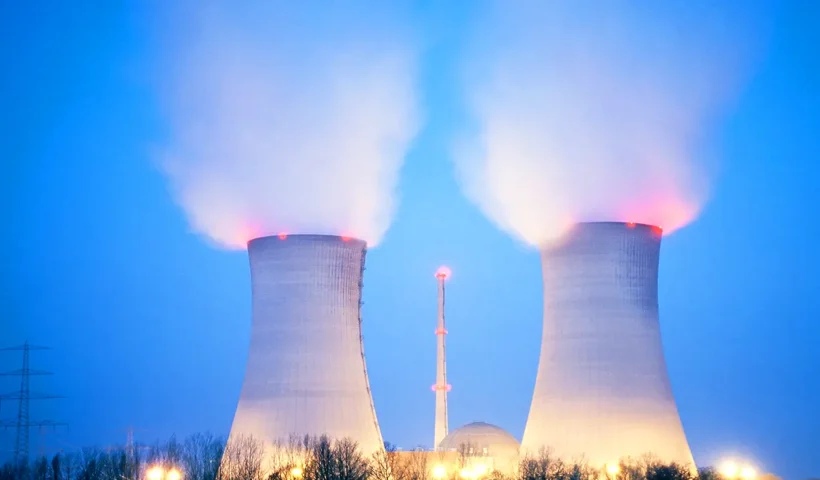 cooling towers of an operating nuclear power plant