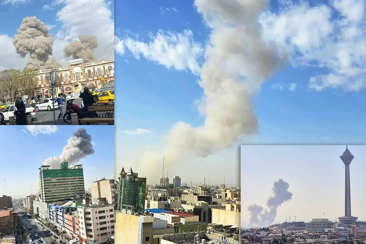 varias imágenes mostrando los bombardeos y ataques aéreos lanzados por EE.UU. e Israel sobre distintas ciudades de Irán