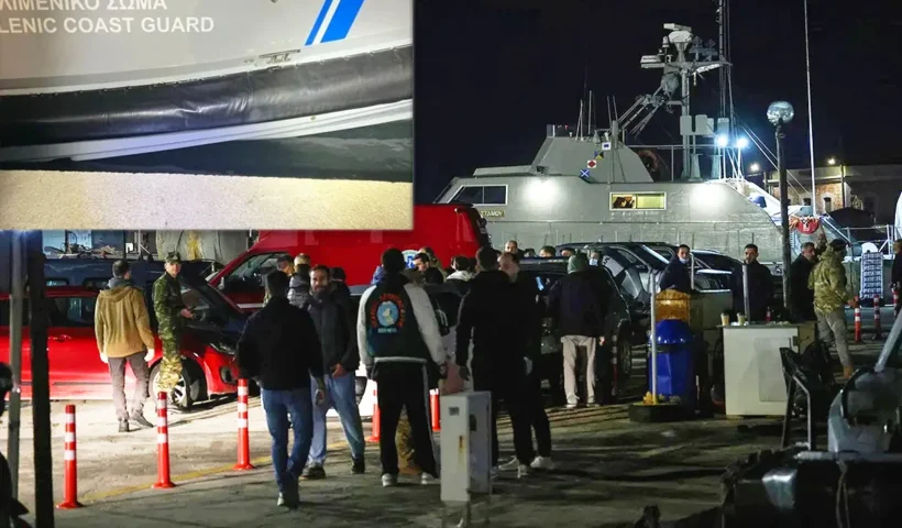 A pier on the Greek island of Chios in the early hours of the morning after a collision in the Aegean between a Greek coastguard ship and a boat carrying migrants.