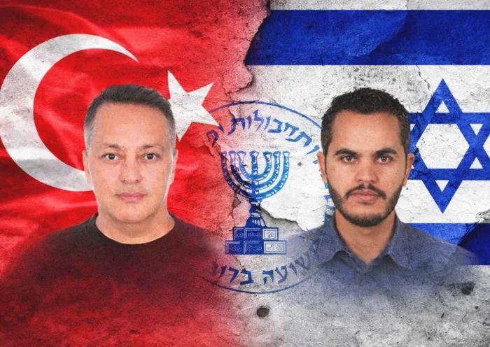 imágenes de dos ciudadanos turcos detenidos en Turquía por espiar para Israel