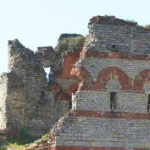 a ruined tower, part of Istanbul's historic city walls