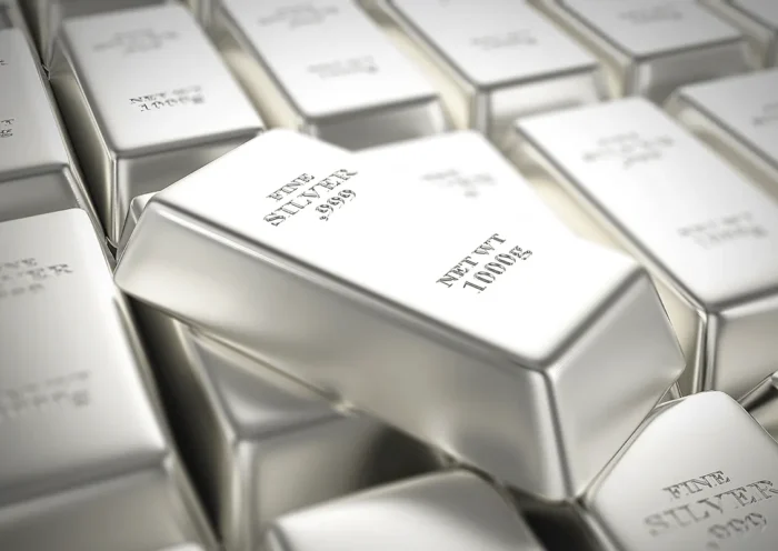 several silver bars aligned