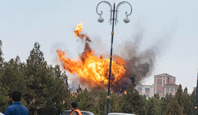 An explosion rocks the vicinity of Nakhichevan airport in Azerbaijan.