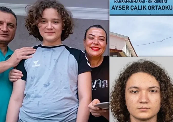 İsa Aras Mersinli, el menor autor del tiroteo en una escuela de Kahramanmaraş, junto a su padre y su madre