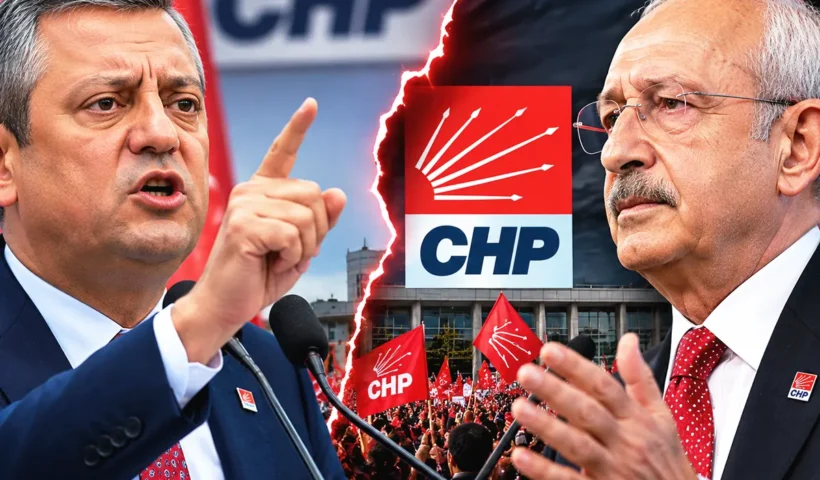 imagen representativa que muestra a Özel a la izquierda y a Kılıçdaroğlu a la derecha, y de fondo imágenes de militantes del CHP y símbolos del partido