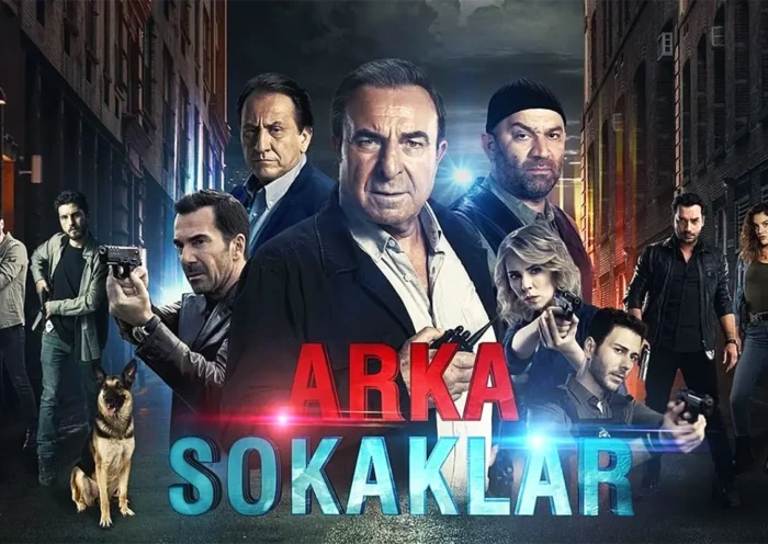Image featuring the main cast of the Turkish series Arka Sokaklar