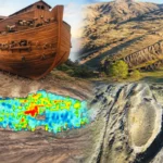 varias imágenes representando al Arca de Noé y a la misteriosa formación en forma de barco de Durupınar, en Turquía