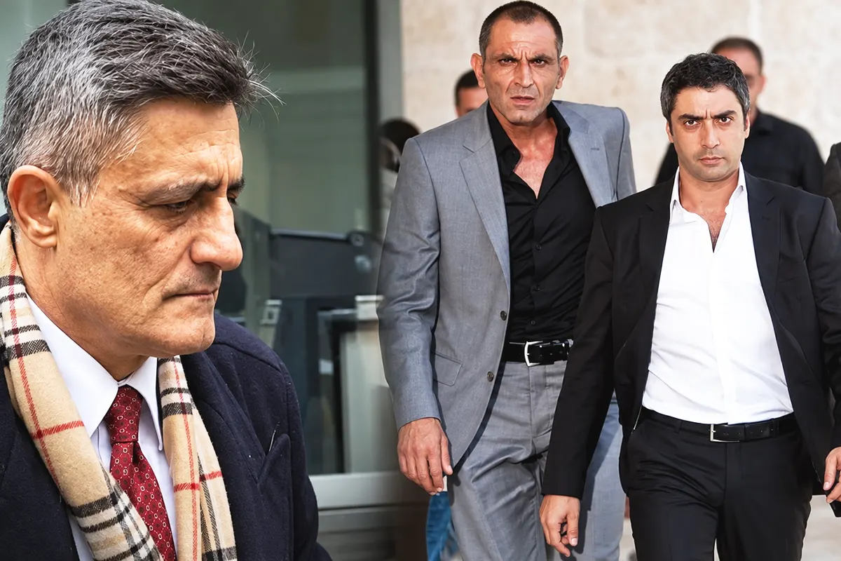 Una escena de la serie turca Kurtlar Vadisi mostrando a Polat Alemdar, junto a una imagen del difunto agente de inteligencia Kaşif Kozinoğlu
