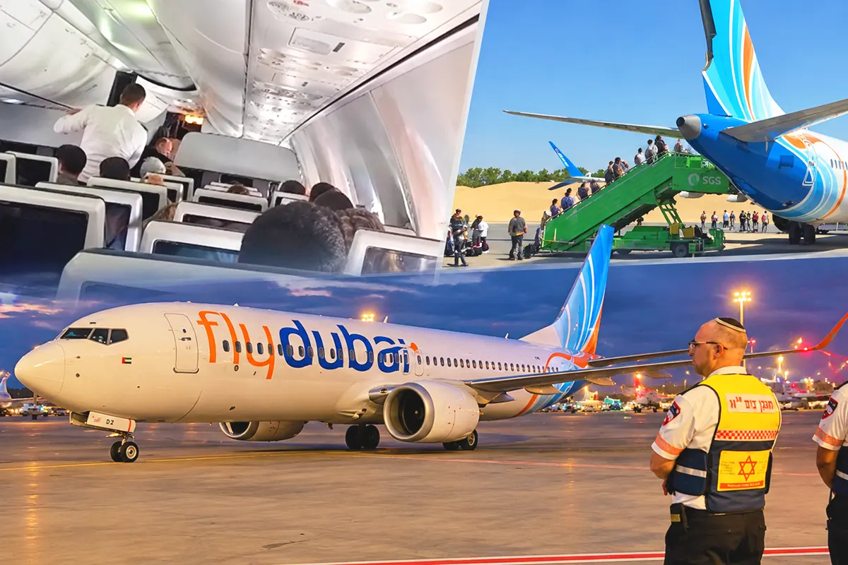 images showing a FlyDubai aircraft and the interior of the cabin during the attack in which the pilot was injured