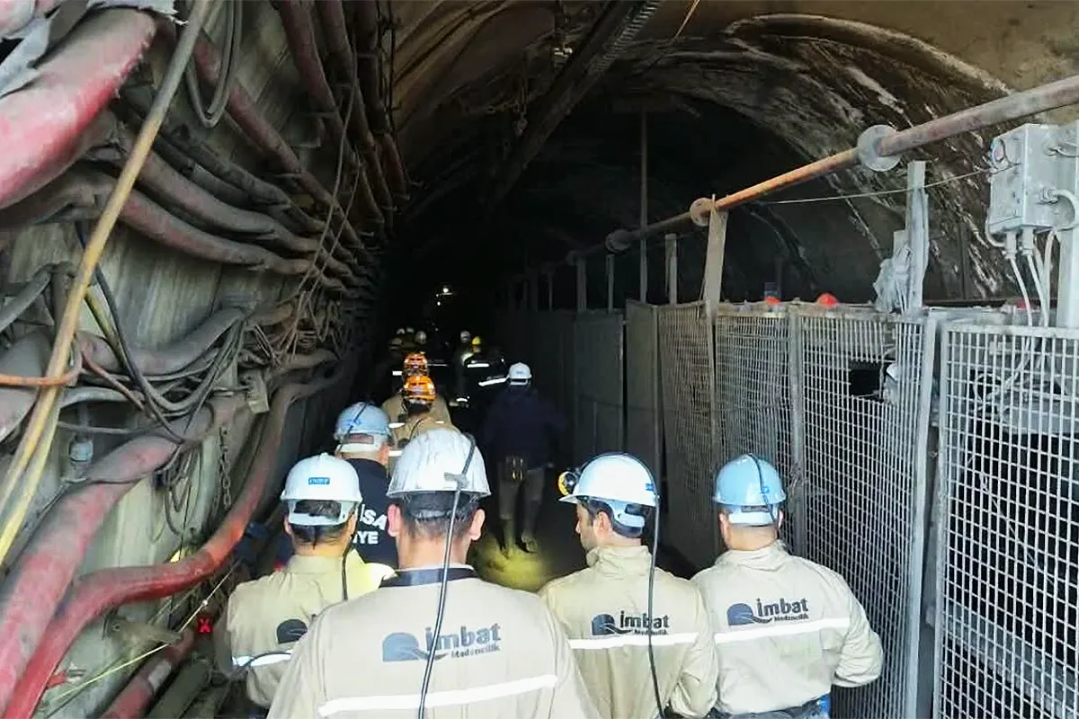 a group of miners entering a mine in Turkey